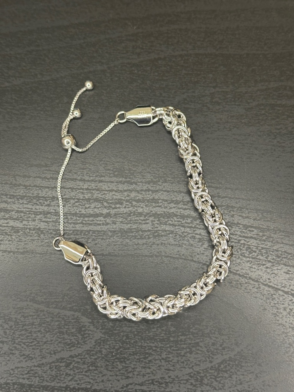 Italian 925 sterling silver Byzantine Bolo bracelet
